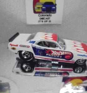 LOOSE HOT WHEELS WHITE DON THE SNAKE PRUDHOMME SNAKE II FUNNY CAR w/REAL RIDER'S