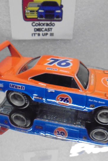 LOOSE HOT WHEELS ORANGE/BLUE 76 PLYMOUTH SUPERBIRD w/RR'S