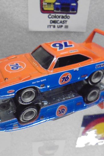 LOOSE HOT WHEELS ORANGE/BLUE 76 PLYMOUTH SUPERBIRD w/RR'S