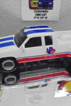 LOOSE HOT WHEELS WHITE '88 CHEVY SILVERADO 3500 w/TRAILER w/RR'S