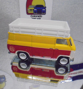 LOOSE HOT WHEELS YELLOW/RED HW RALLY HAULER VAN w/TRAILER w/RR'S