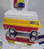LOOSE HOT WHEELS YELLOW/RED HW RALLY HAULER VAN w/TRAILER w/RR'S