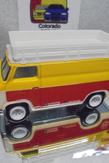 LOOSE HOT WHEELS YELLOW/RED HW RALLY HAULER VAN w/TRAILER w/RR'S
