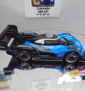 LOOSE HOT WHEELS BLACK/BLUE VOLKSWAGEN I.D. R w/RR'S
