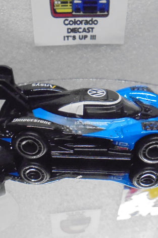LOOSE HOT WHEELS BLACK/BLUE VOLKSWAGEN I.D. R w/RR'S