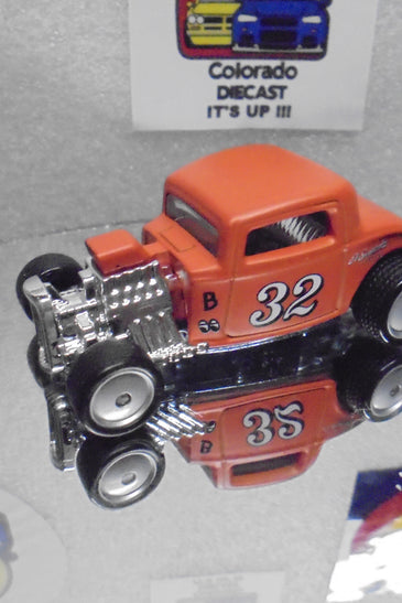 LOOSE HOT WHEELS ORANGE 1932 FORD COUPE w/RR'S