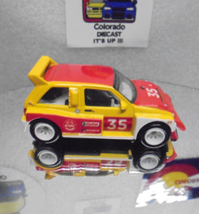 LOOSE HOT WHEELS RED/YELLOW MG METRO 6R4 w/RR'S