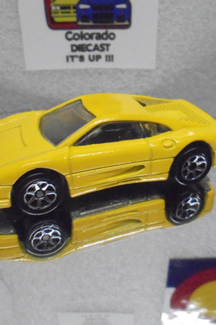 LOOSE HOT WHEELS YELLOW FERRARI 355 w/7 SPOKE WHEELS