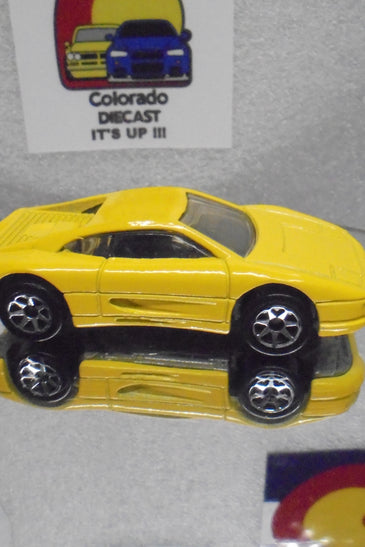 LOOSE HOT WHEELS YELLOW FERRARI 355 w/7 SPOKE WHEELS