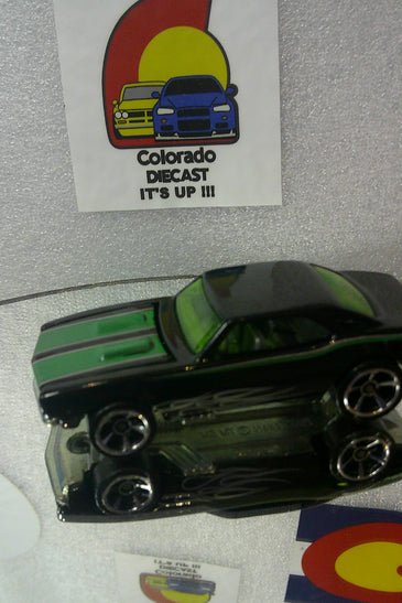 LOOSE HOT WHEELS BLACK 1967 CHEVY CAMARO w/OPENING HOOD