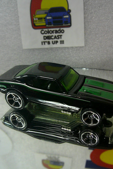 LOOSE HOT WHEELS BLACK 1967 CHEVY CAMARO w/OPENING HOOD