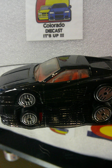 LOOSE HOT WHEELS BLACK FERRARI 512M BLACK METAL BASE