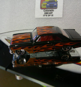 LOOSE HOT WHEELS BLACK w/FLAMES '66 CHEVY NOVA