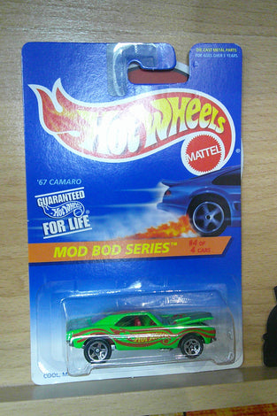 RARE HOT WHEELS #399 GREEN MOD BOD '67 CHEVY CAMRO w/PAINTED ENGINE