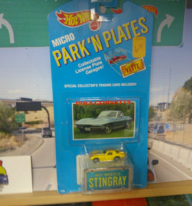 1989 HOT WHEELS MICRO PARK N PLATES YELLOW STINGRAY