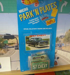 1989 HOT WHEELS MICRO PARK N PLATES TEAL '57 CHEVY