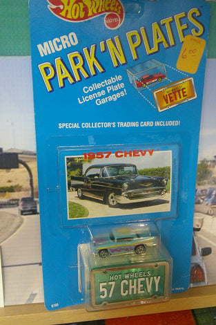 1989 HOT WHEELS MICRO PARK N PLATES TEAL '57 CHEVY