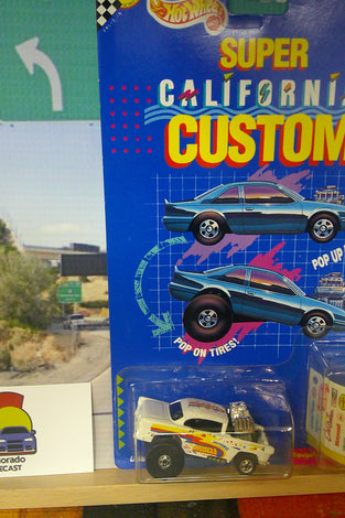 1990 HOT WHEELS SUPER CALIFORNIA CUSTOM WHITE CATALINA CRUZ '55 CHEVY