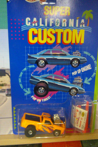 1990 HOT WHEELS SUPER CALIFORNIA CUSTOM ORANGE BOD-ACIOUS PICKUP TRUCK