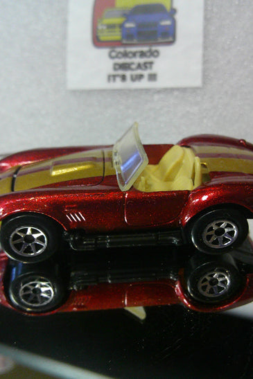 LOOSE HOT WHEELS DARK RED SHELBY COBRA 427 w/7 SPOKES & OPENING HOOD