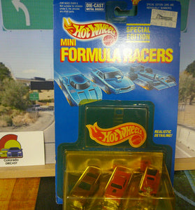 1999 HOT WHEELS MINI FORMULA RACERS 3 PACK CAMARO Z-28/SEDAN DELIVERY, '57 CHEVY