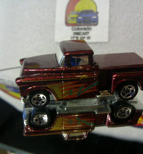 LOOSE HOT WHEELS DARK RED '56 CHEVY FLASHSIDER TRUCK