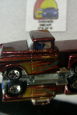 LOOSE HOT WHEELS DARK RED '56 CHEVY FLASHSIDER TRUCK