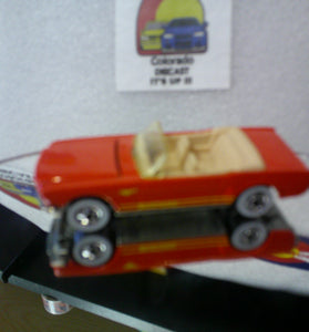 LOOSE HOT WHEELS RED '65 FORD MUSTANG METAL BASE & OPENING HOOD