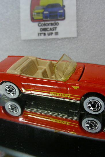 LOOSE HOT WHEELS RED '65 FORD MUSTANG METAL BASE & OPENING HOOD