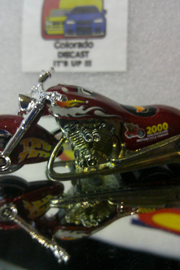 LOOSE HOT WHEELS DARK RED 2000 CHICAGOLAND MOTORCYCLE PARADE SCORCHIN SCOOTER