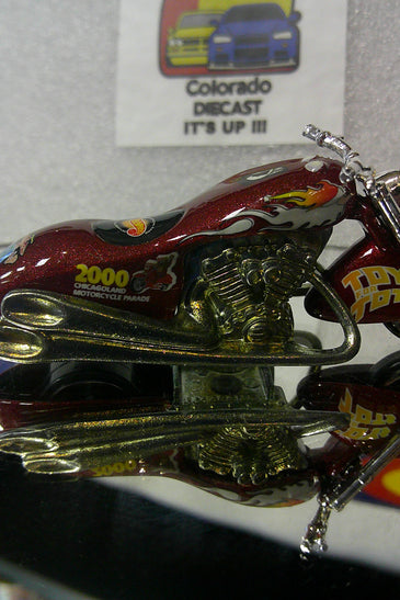 LOOSE HOT WHEELS DARK RED 2000 CHICAGOLAND MOTORCYCLE PARADE SCORCHIN SCOOTER