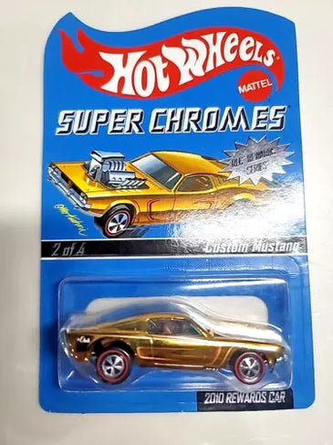 HOT WHEELS GOLD SUPER CHROMES CUSTOM MUSTANG #3358