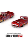 Kaido House x Mini GT 1:64 Chevrolet Silverado Dually on Fire V1 – Red with Flames