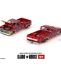 Kaido House x Mini GT 1:64 Chevrolet Silverado Dually on Fire V1 – Red with Flames