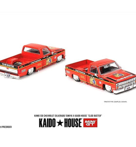 Kaido House x Mini GT 1:64 Chevrolet Silverado Tamiya x Kaido House “CLOD BUSTER” – Orange
