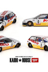 Kaido House x Mini GT 1:64 Honda Civic (EF) Kanjo V1 – White/Yellow