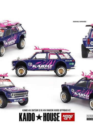 Kaido House x Mini GT 1:64 Datsun 510 4×4 Wagon Kaido Offroad V2 – Purple