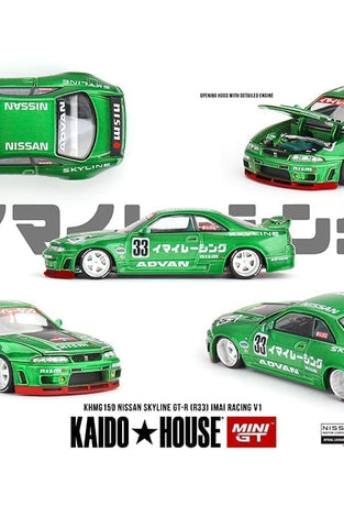 Kaido House x Mini GT 1:64 Nissan Skyline GT-R (R33) Imai Racing V1 – Green
