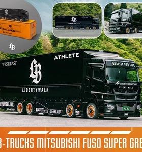 GCD 1:64 Liberty Walk LB-Trucks Mitsubishi Fuso Super Great Transporter Athlete – Black
