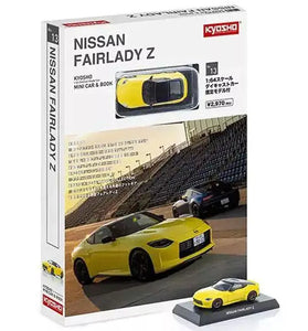 Kyosho K07117Y 1/64 Diecast Mini Car & Book 13 Nissan Fairlady Z Ikazuchi Yellow
