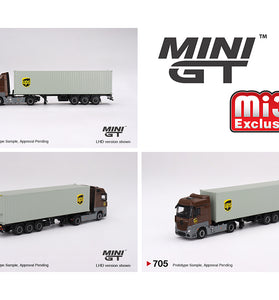 Mini GT 1:64 Mercedes-Benz Actros with 40 Ft Dry Container – UPS Europe