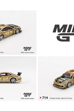 Mini GT 1:64 Nissan Silvia (S15) Top Secret D1GP- Gold
