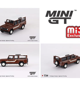 Mini GT 1:64 Land Rover Defender 110 1985 County Station Wagon – Russet Brown