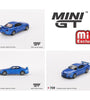 Mini GT 1:64 Nissan Skyline GT-R (R34) V-Spec – Bayside Blue – Mijo Exclusives