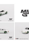 Mini GT 1:64 Porsche 911 Carrera RS 2.7 – Grand Prix White with Green Livery