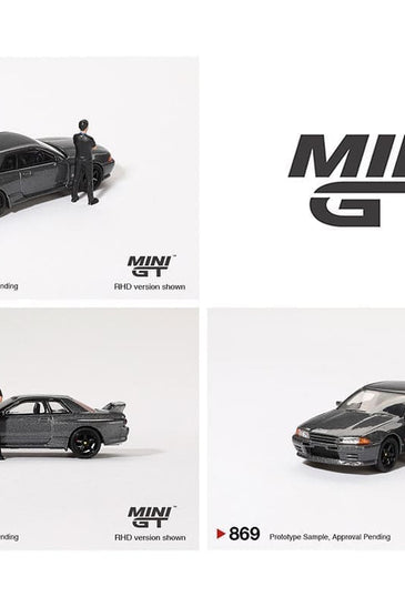 Mini GT 1:64 Nissan Skyline GT-R (R32) Nismo Gunmetal W/ Matsuda Figure – Tsugio Matsuda Collection
