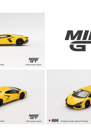 Mini GT 1:64 Lamborghini Revuelto – Giallo Yellow
