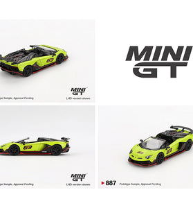 Mini GT 1:64 Lamborghini Aventador SVJ 63 Roadster – Verde Shock #887