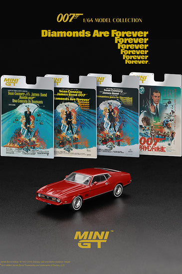 Mini GT 1:64 Ford Mustang Mach 1 James Bond 007 ” Diamonds Are Forever ” – Japanese Packaging – Limited Edition