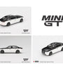 Mini GT 1:64 BMW i7 xDrive60 – Alpine White / Black Sapphire